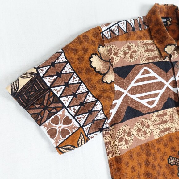 Kau KAUWA Hawaiian Thick Cotton Button Up Shirt Men's OS (Small) Made in Fiji - Picture 4 of 8